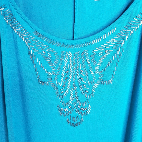 Lane Bryant Top Banded Waist Turquoise Women's Plus Size 22/24 NWOT - Picture 4 of 10